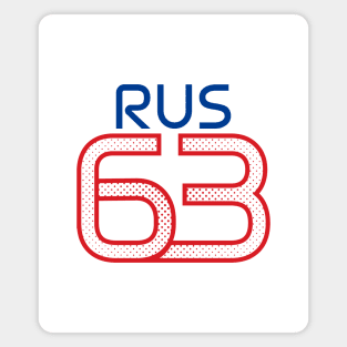 RUS 63 Teal Halftone Red & Blue Design Magnet